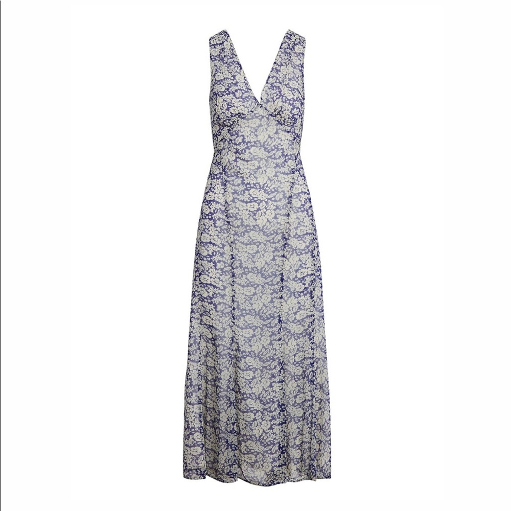 Ralph Lauren Blue Floral Maxi Dress | Size 4